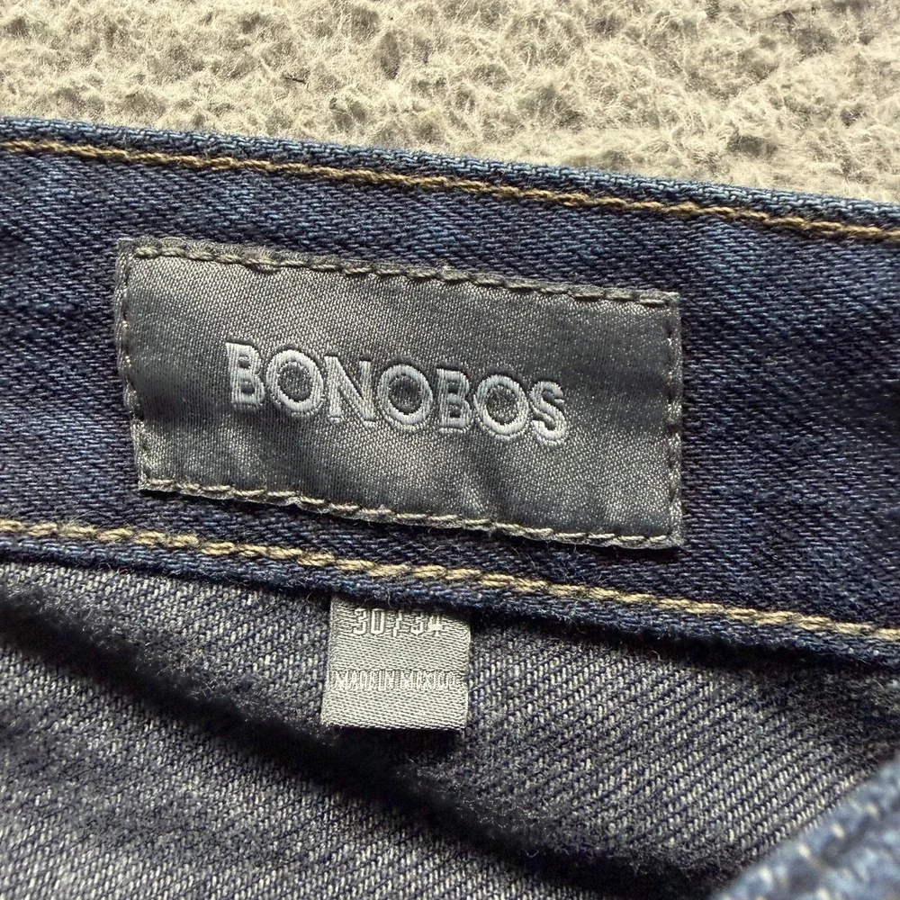 Bonobos Jeans Mens 32x32 Blue Cotton Denim Straight Athletic Fit Faded Stretch